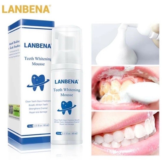 Отбеливающий мусс Lanbena Teeth Whitening Mousse, 60 мл (2г250)