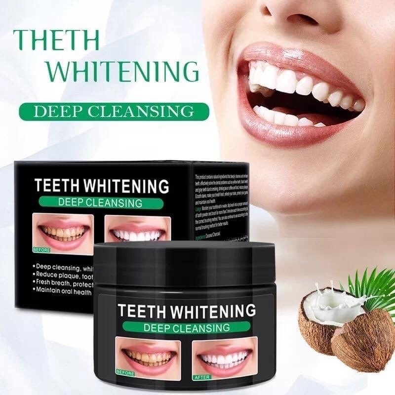 Отбеливающий зубной порошок с кокосом Pure Natural Teeth Whitening Deep Cleansing 60 мл (Zr180)