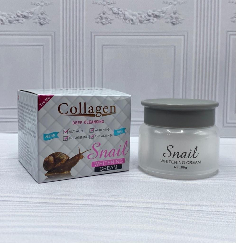 Коллагеновый крем для лица Collagen Deep Cleansing Snail Whitening с экстрактом улитки 80g (2180)