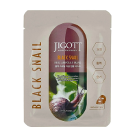 Тканевая маска для лица с муцином черной улитки Jigott Black Snail Real Ampoule Mask (Оригинал)