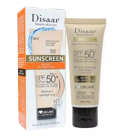 Тональный - солнцезащитный крем для лица Disaar SUNSCREEN BRONZ FOUNDATION SPF 50 PA+++